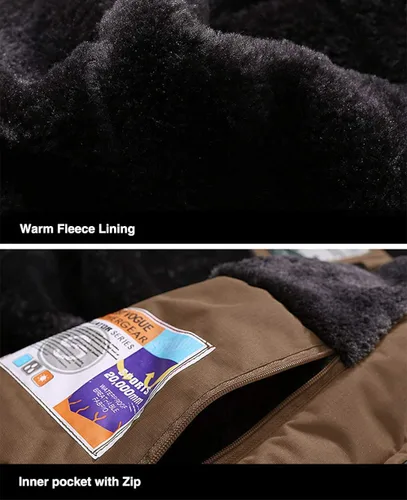 Vista 6 de MAGCOMSEN - Chaqueta de invierno para hombre, impermeable, abrigada, con forro polar y múltiples bolsillos
