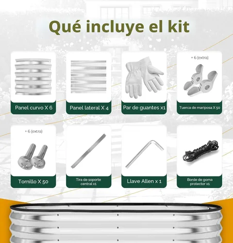 Vista 2 de Utopia Home Kit de cama de jardín elevada galvanizada de 4 x 2 x 1 pies, jardinera elevada para exteriores, cama elevada de metal de fácil montaje