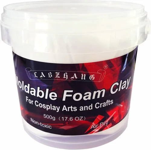 Vista 8 de Arcilla de espuma para cosplay de 17.64 oz, espuma ligera para esculpir, arcilla seca al aire para cosplay y disfraces, arcilla de espuma moldeable
