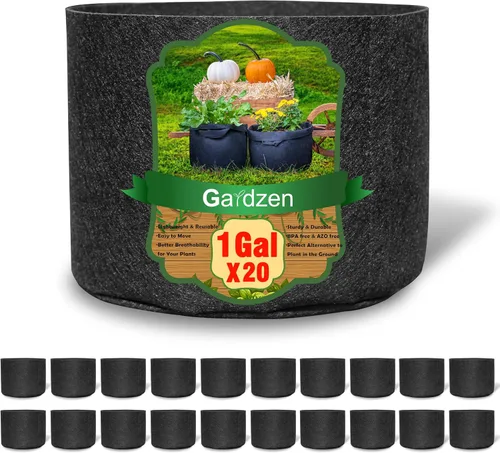 Gardzen - 20 bolsas de cultivo con asas de 1 a 10 galones de tela