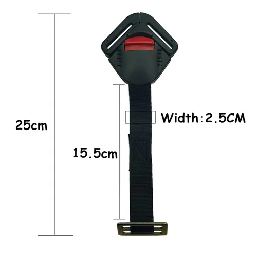 Vista 2 de Clip de arnés universal para asiento infantil con hebilla de bloqueo fija, correa ajustable de 5 puntos, clip de hebilla de bloqueo para cochecito
