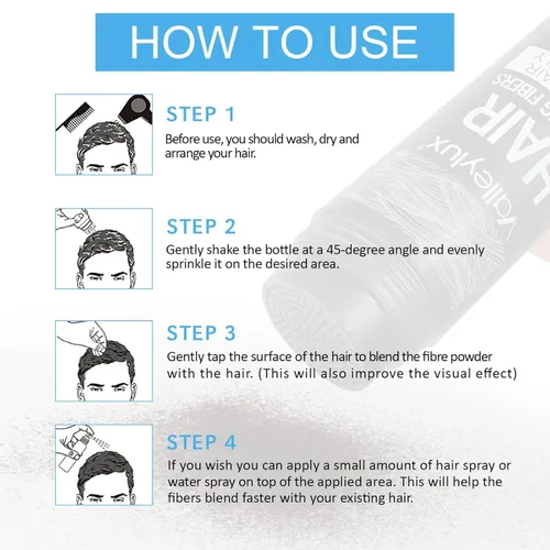 Vista 7 de Fibras de construcción del cabello para adelgazar el cabello con boquilla aplicadora en aerosol, naturales e indetectables, cabello más grueso al