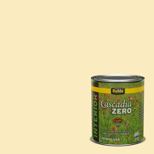 Vista 162 de Rodda Paint CASCADIA ZERO - Pintura e imprimación semibrillante para interiores en uno, cuarto de galón, bizcocho de limón