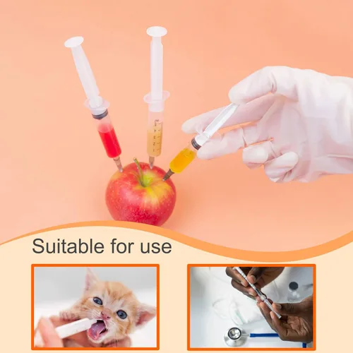 Vista 6 de Jeringas Rixbao de 3 ml con aguja - Aguja Luer Lock de 25G, 1.0 pulgada, jeringa estéril envuelta individualmente (3ml-25G-10pack), blanca