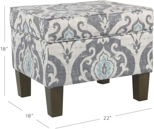 Vista 69 de HomePop Decoración para el hogar K7646-A877 Otomana tapizada moderna rectangular de almacenamiento Otomana con tapa con bisagras