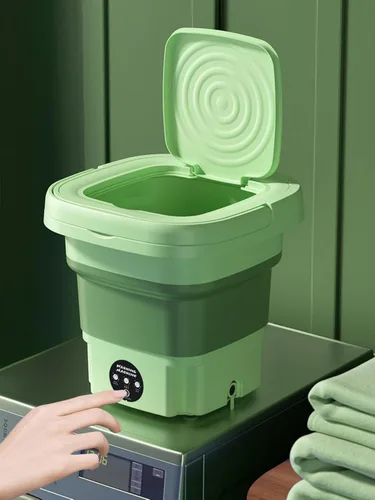 Vista 6 de Lavadora plegable, mini lavadora de alta capacidad de 8 litros, con 3 modos de limpieza profunda, lavadora pequeña media automática para ropa