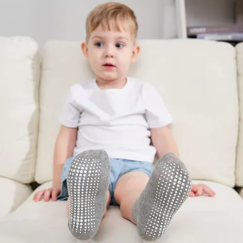 Vista 115 de Calcetines tobilleros antideslizantes Zaples para bebés con suelas antideslizantes para bebés, niños pequeños, niños y niñas Chicos - 9 Pares