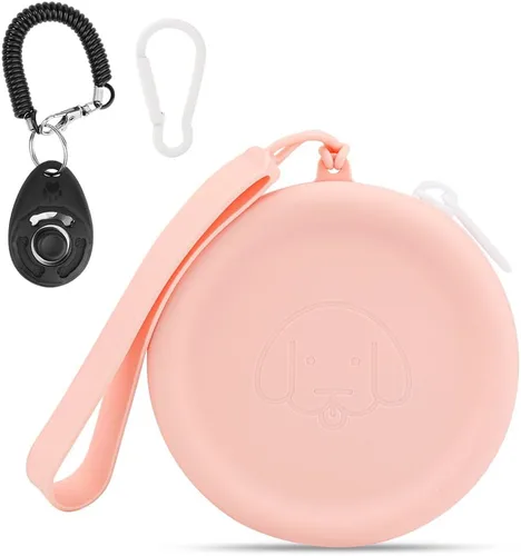 Vista 13 de WALLFID Bolsa de Silicona para Premios de Perro Bolsa Pequeña, con Clicker de Entrenamiento de Mascotas, Bolsa para Caminar para Perro y Gato