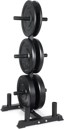 Vista 14 de CAP Barbell - Juego de discos olímpicos de goma de 2 pulgadas con soporte de 6 postes, 100-370 libras, múltiples opciones