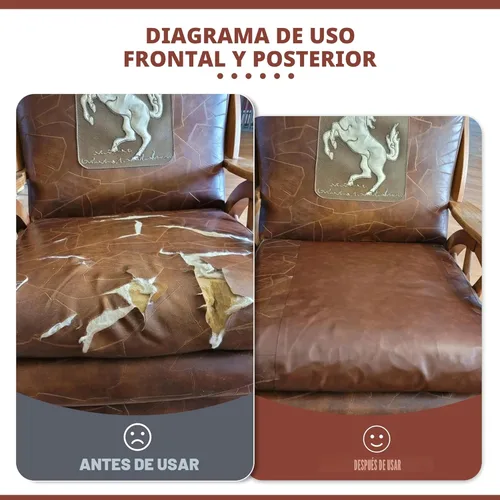 Vista 7 de Besezx Kit de Cinta de Parche de Reparación de Cuero, Reparación de Cuero Autoadhesiva para Muebles, Sillón, Sofá, Asientos de Automóvil, Silla