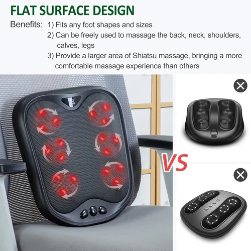 Vista 4 de Snailax Shiatsu - Masajeador de pies con calor, cubierta lavable, masajeador de pies y espalda, cojín de asiento de masaje de espuma viscoelástica