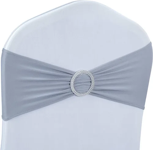 Vista 11 de Babenest Fajas de elastano con lazos para silla, 30 piezas, banda elástica premium para cubrir sillas con hebilla deslizante, lazos elásticos