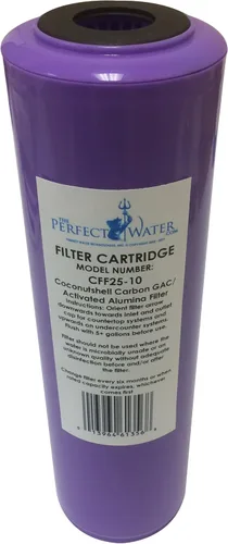 Home Master CFF25-10 Jr F2 Filtro de agua de repuesto, filtro de fluoruro de alúmina/GAC activado, morado, paquete de 4