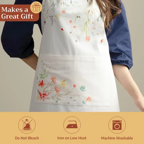 Vista 5 de Maison d' Hermine Delantal 100% de algodón para mujeres con bolsillo de cocina delantal de chef para hombres, decoración de Pascua