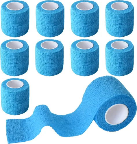 Vista 26 de Paquete de 9 vendajes autoadhesivos de 1 pulgada x 5 yardas para tobillos, muñecas, dedos, deportes, cinta veterinaria cohesiva transpirable