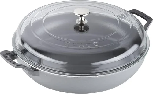Vista 10 de Staub - Cazuela de hierro fundido de 3.5 cuartos con tapa de cristal
