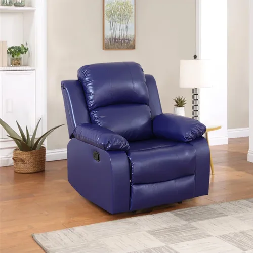 Vista 56 de Sofá reclinable manual, sofá reclinable de lujo de 3 plazas, sofá reclinable con portavasos y mesa de café, sofá de cuero sintético para sala