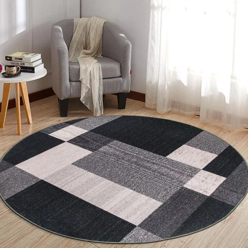Vista 24 de Rugshop Modern Boxes - Alfombra antideslizante para sala de estar y dormitorio, color gris, 20 x 30 pulgadas