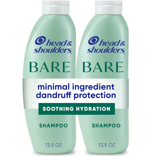 Vista 13 de Head & Shoulders Champú anticaspa, paquete doble de cuidado del cuero cabelludo sensible BARE, con 1% de piritiona de zinc, sin fragancia, libre