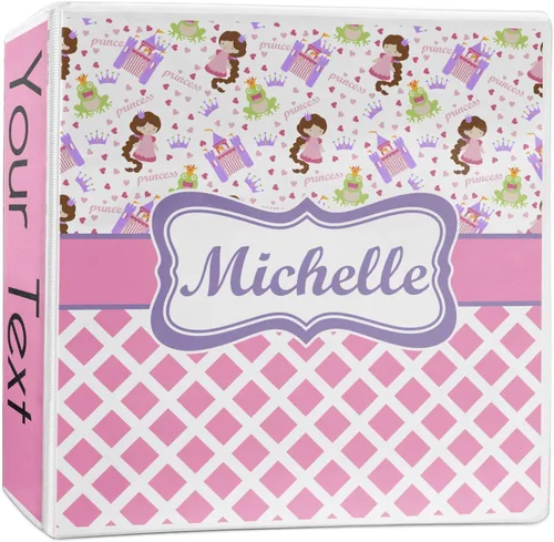 Vista 8 de Carpeta personalizada de 3 anillas con estampado de princesa y diamante, 1 pulgada