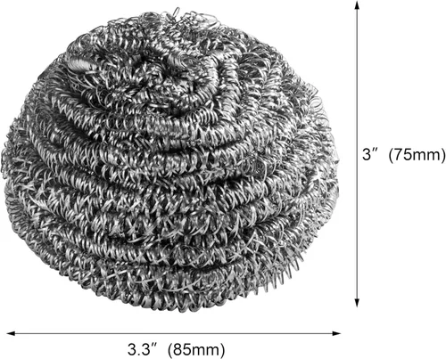Vista 2 de New Star Foodservice 54460 Esponjas de acero inoxidable extra grandes (1.76 onzas), juego de 12