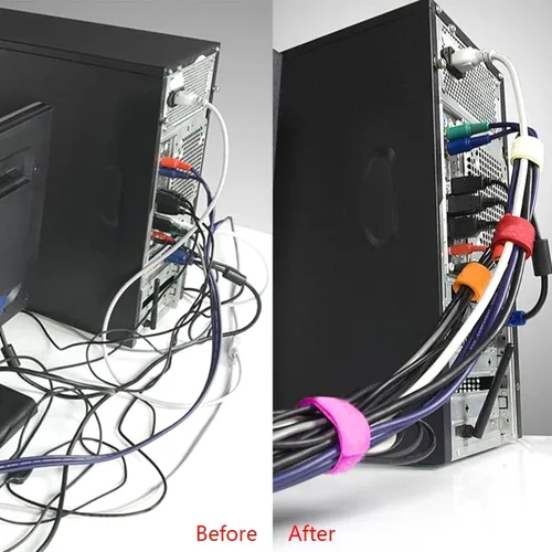 Vista 6 de Cinta de velcro reutilizable para sujetar cables, rollo de 3/4 de pulgada de doble cara con gancho