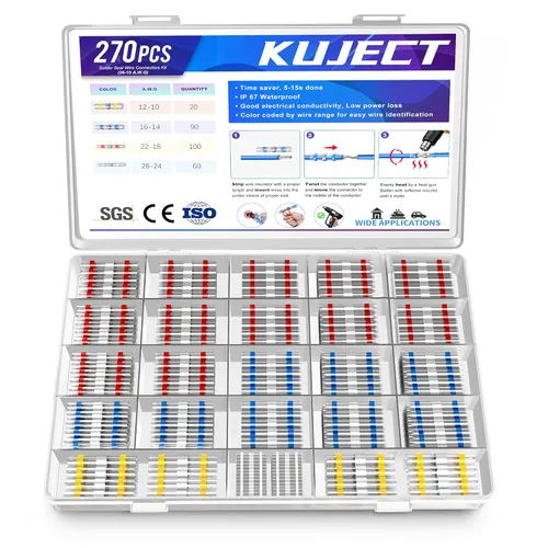 Vista 15 de Kuject Kit de Conectores de Cable de Sellado de Soldadura Termorretráctil 120 PCS, Conector de Tope Impermeable Terminales Eléctricos
