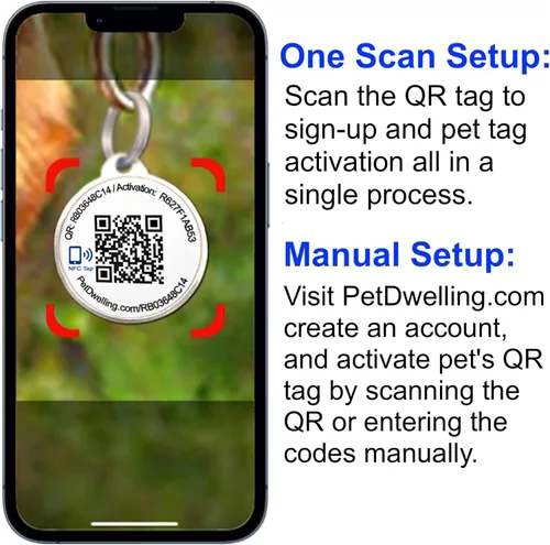 Vista 4 de Pet Dwelling Symbols NFC y QR Code - Etiqueta de identificación inteligente para perro, fácil escaneo, acceso instantáneo al perfil en línea