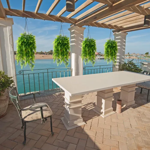 Vista 8 de ZFProcess Cesta de plantas colgantes artificiales para decoración de primavera al aire libre, plantas falsas de algas marinas resistentes a los Verde
