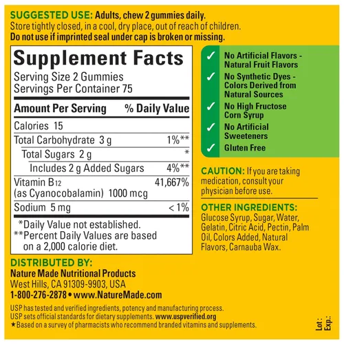 Vista 6 de Nature Made B12 gomitas para adultos 4174 150 1 1
