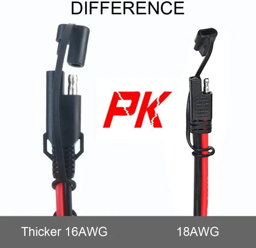 Vista 9 de AEISVIK Cables de Carga de Batería SAE TO SAE 12V-24V Cable de Extensión de Desconexión Rápida de 2 Pines Con Tapa Antipolvo Cable de Conexión DC