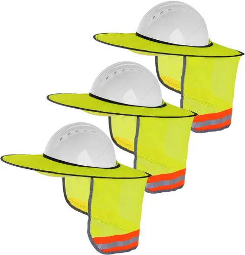 Vista 10 de Casco de protección solar - Actualización de cobertura de cuello con visera completa y franja reflectante para cascos de construcción
