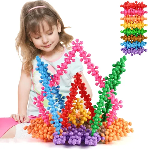 TOMYOU 200 Piezas Bloques de Construcción Niños Juguetes STEM Conjuntos de Discos Educativos Entrelazados de Plástico Sólido para Niños y Niñas en