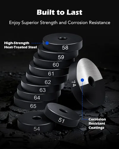Vista 5 de Orion Motor Tech Juego de herramientas de conductor de espaciadores personalizados 52 en 1 y removedor de sellos de rodamientos de eje de rueda
