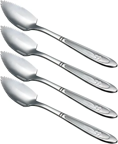 Grapefruit Spoons, Stainless Steel, 6-2/5-Inch, Set of 4 (Clover)