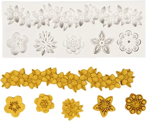 Vista 3 de Baroque Fondant Molds Flower Lace Silicone Molds Curlicues Scroll Relief Mold For Cake Decoration Cupcake Topper Candy Chocolate Cupcake Topper