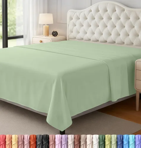 Vista 30 de Utopia Bedding Sábana Plana - 1 Paquete (Queen, Azul Denim) - Tela de Microfibra Suave Cepillada - Sábana Superior Resistente al Encogimiento