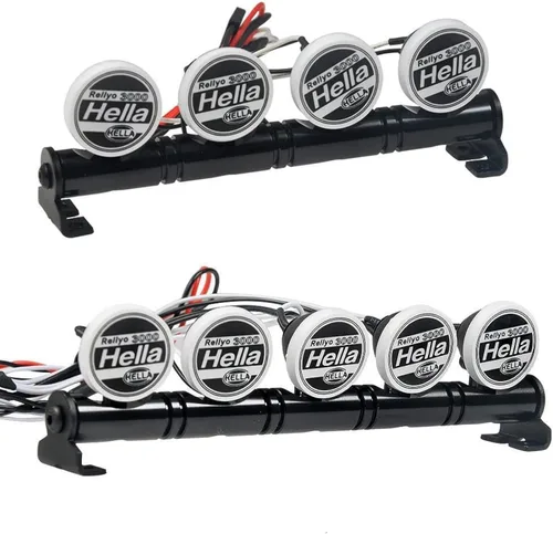 Metal Roof LED Light Bar 4 LEDs for SCX10 D90 TRX-4 1:10 RC Crawler Truck (4 LEDs)