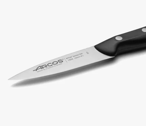 Vista 2 de Arcos Cuchillo de pelar de acero inoxidable de 4 pulgadas. Cuchillo de cocina profesional para pelar frutas y verduras. Mango ergonómico