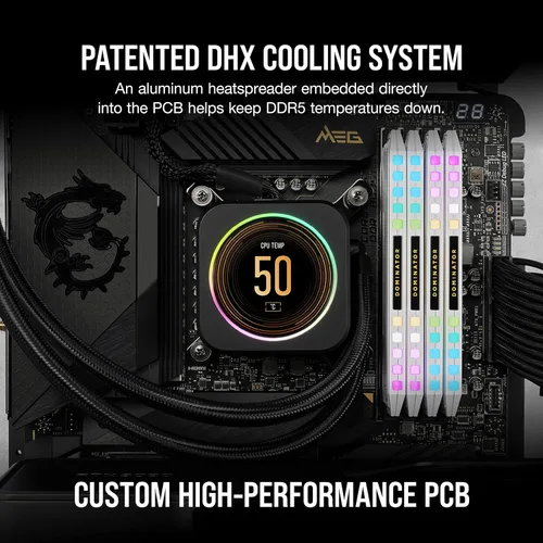 Vista 5 de CORSAIR DOMINATOR PLATINUM RGB DDR5 RAM 64 GB (2 x 32 GB) 5600 MHz CL40 Intel XMP iCUE Memoria de computadora compatible - Blanco