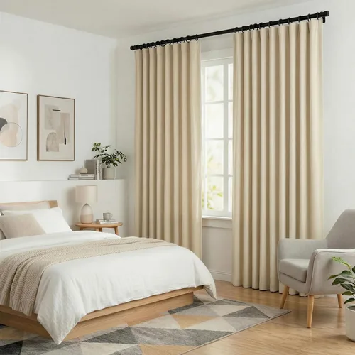 Vista 7 de hoeflife Cortinas opacas para dormitorio, cortinas de oscurecimiento de habitación para sala de estar, cortina de techo para puerta