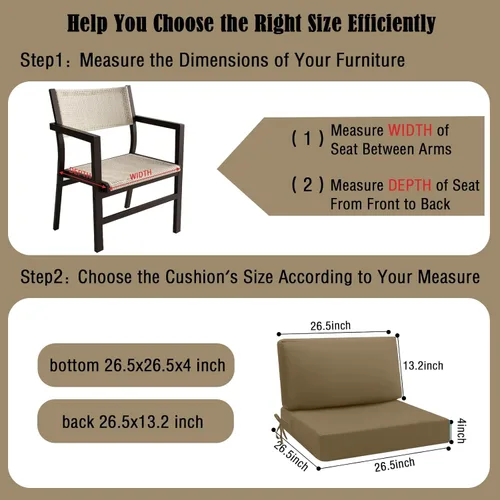 Vista 141 de idee-home Cojines impermeables para asiento de exteriores, para muebles de patio, cojines de repuesto para asiento profundo Hampton Bay