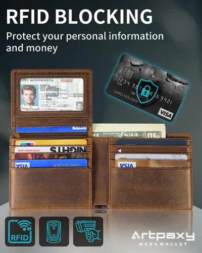 Vista 5 de Cartera con soporte AirTag, Marrón café, Moderno