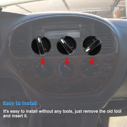 Vista 6 de Interruptor de perilla de control climático de CA – Juego de 3 – Reemplaza# 55905-0C010, 559050C010 Compatible con Toyota Tundra 2000, 2001, 2002