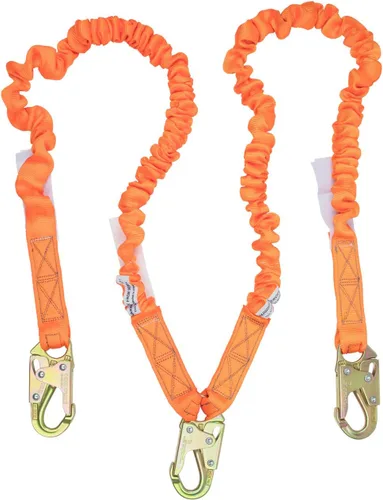 Vista 8 de Malta Dynamics Cordón interno de absorción de golpes con protección contra caídas de 4.5 a 6 pies con 1 gancho de acero y 2 ganchos de armadura