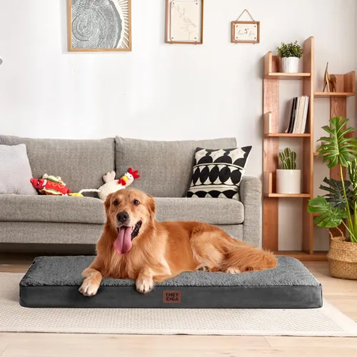 Vista 7 de EHEYCIGA Camas ortopédicas XL para perros extra grandes con funda extraíble lavable, gris, 44 x 32 pulgadas
