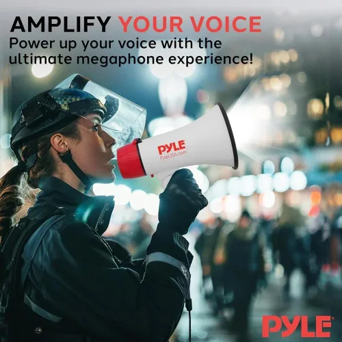 Vista 7 de Pyle Megaphone Bull Horn Loud PA Speaker with 30W Power and Adjustable Volume Control, 800 Yard Range, Lightweight Portable Design, Ideal for
