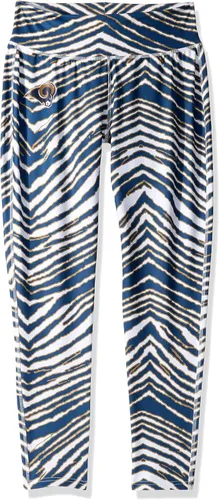 Vista 12 de Zubaz - Leggings con estampado de cebra para mujer con licencia oficial de la NFL, color del