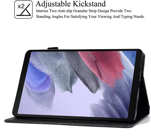 Vista 5 de REASUN Funda para Galaxy Tab A7 Lite de 8.7 pulgadas, piel sintética de alta calidad con ranuras para tarjetas, funda con soporte multiángulo