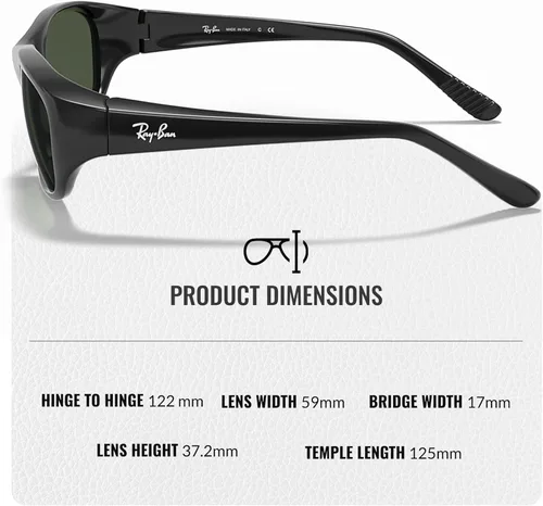 Vista 5 de Ray-Ban RB2016 DADDY-O Rectangle Shaped Sunglasses for Men & Women with Official RAYBAN Eyewear Kit